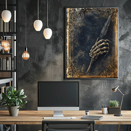Gothic Quill of Mortality Artistic Poster