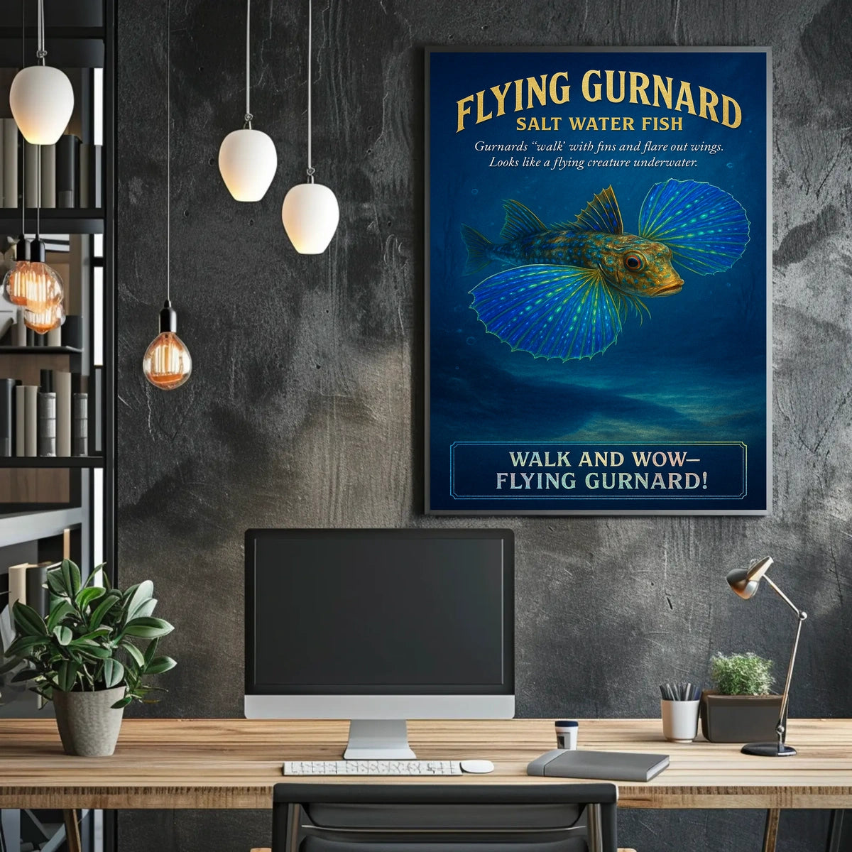 Flying Gurnard Salt Water Fish Poster
