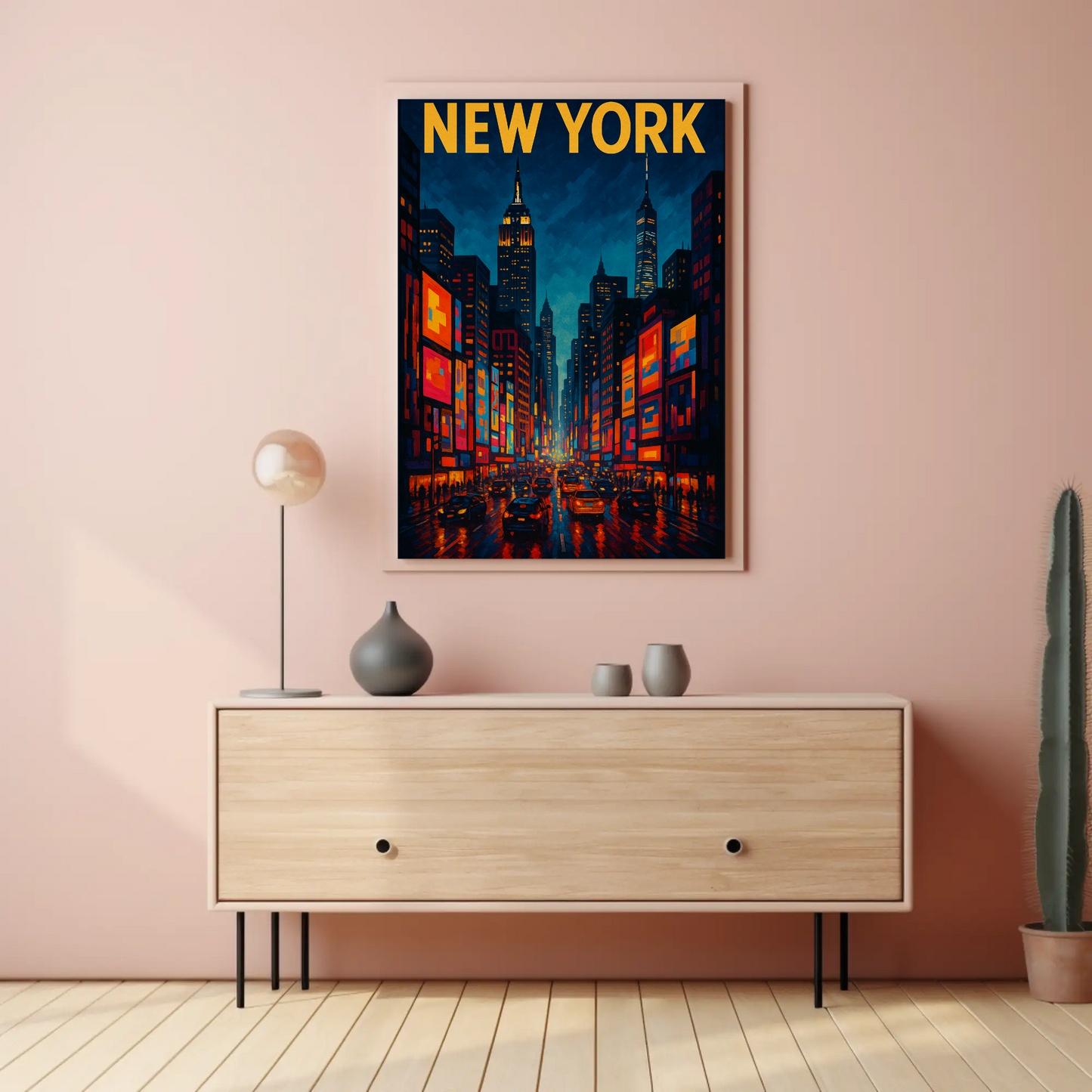 New York City Night Lights Travel Poster