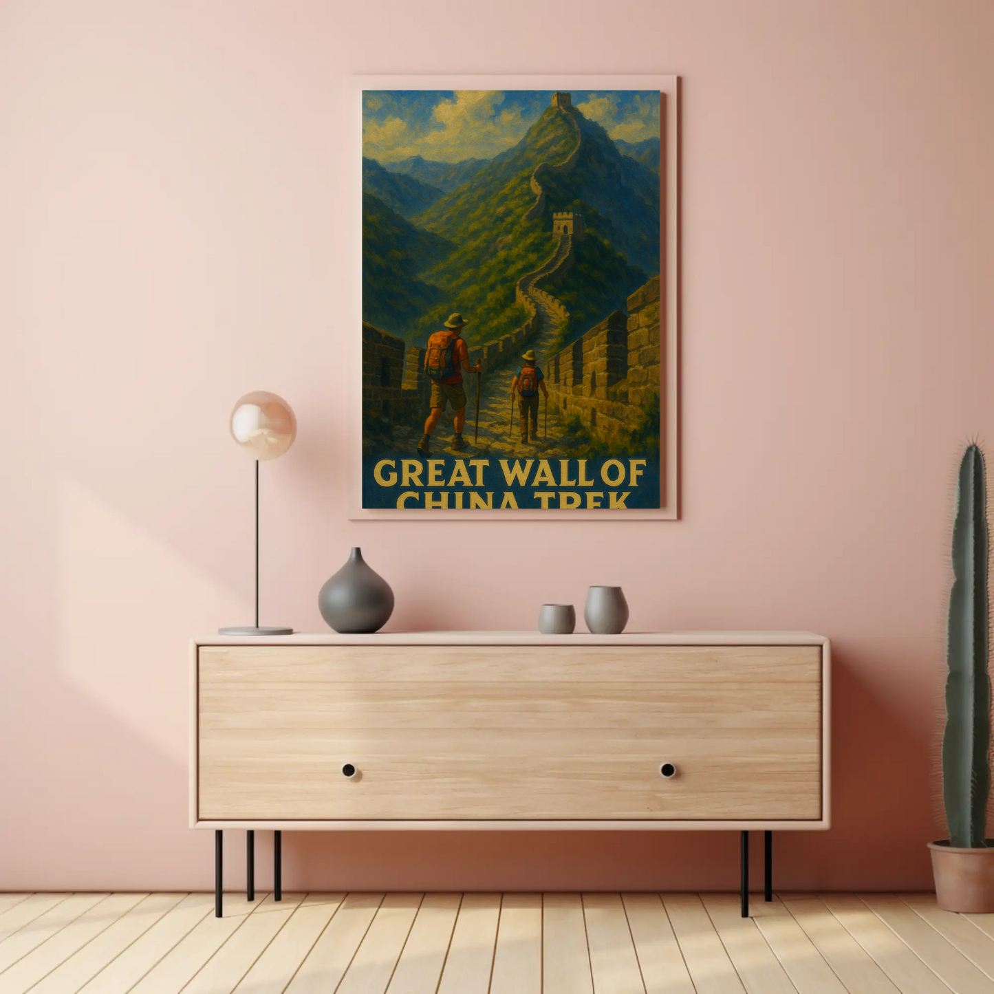 Great Wall of China Trek Hiking Historic Adventure Poster