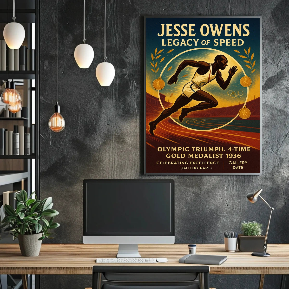 Jesse Owens 1936 Olympics Inspirational Poster Print