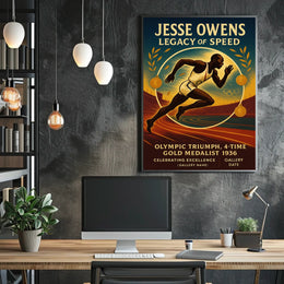 Jesse Owens 1936 Olympics Inspirational Poster Print