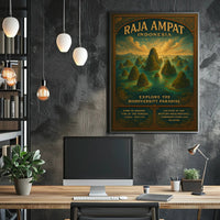 Raja Ampat Travel Poster Vintage Biodiversity Print
