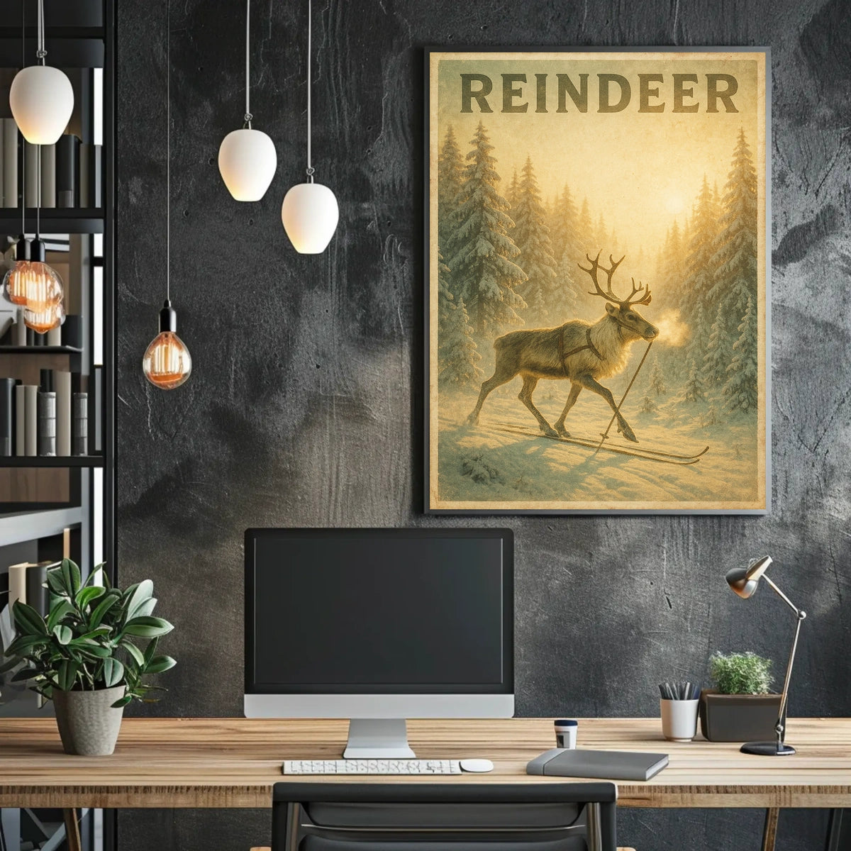 Reindeer In Winter Wonderland Poster
