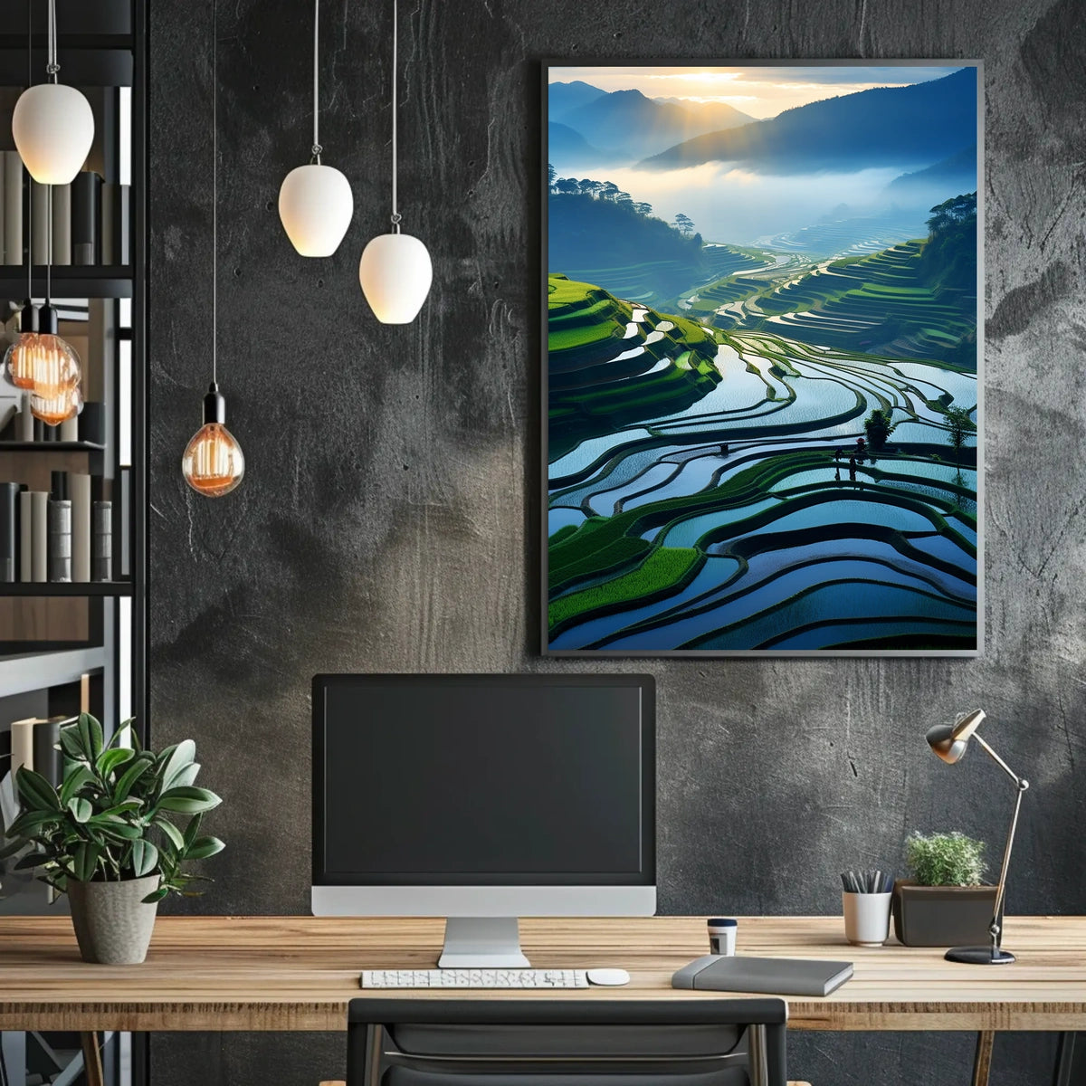 Serene Terraced Landscapes Poster