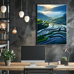Serene Terraced Landscapes Poster