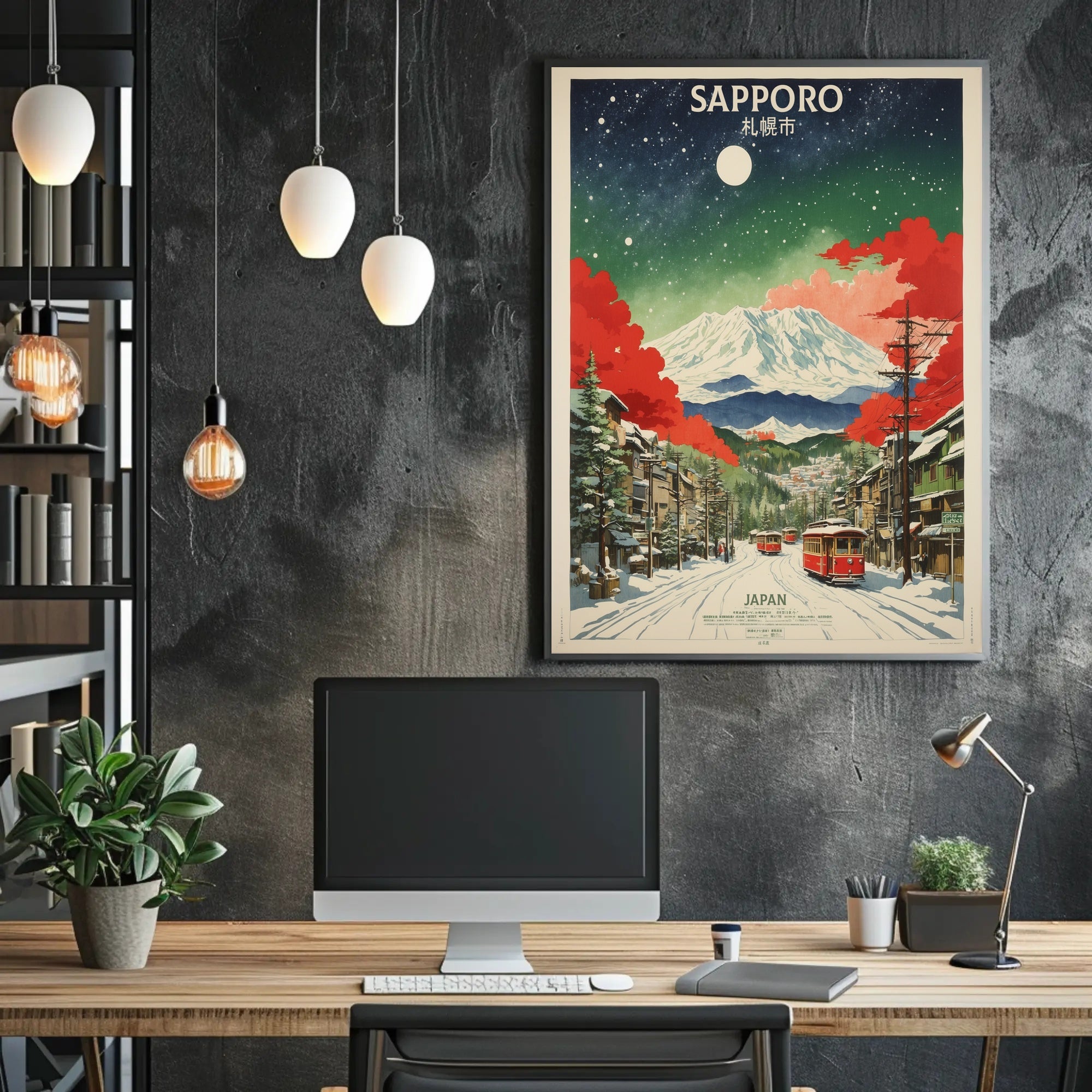 Sapporo Winter Wonderland Vintage Travel Poster