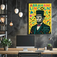Abraham Lincoln Inspirational Pop-Art Motivational or Quote Poster PosterGoat