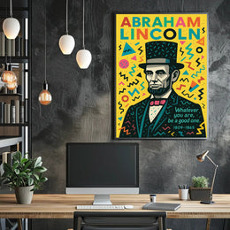 Abraham Lincoln Inspirational Pop-Art Motivational or Quote Poster PosterGoat