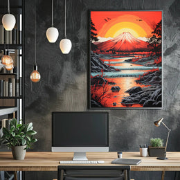 Mount Fuji Serenity Japanese Travel Poster
