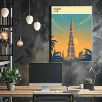 Dubai Skyline at Sunset Poster
