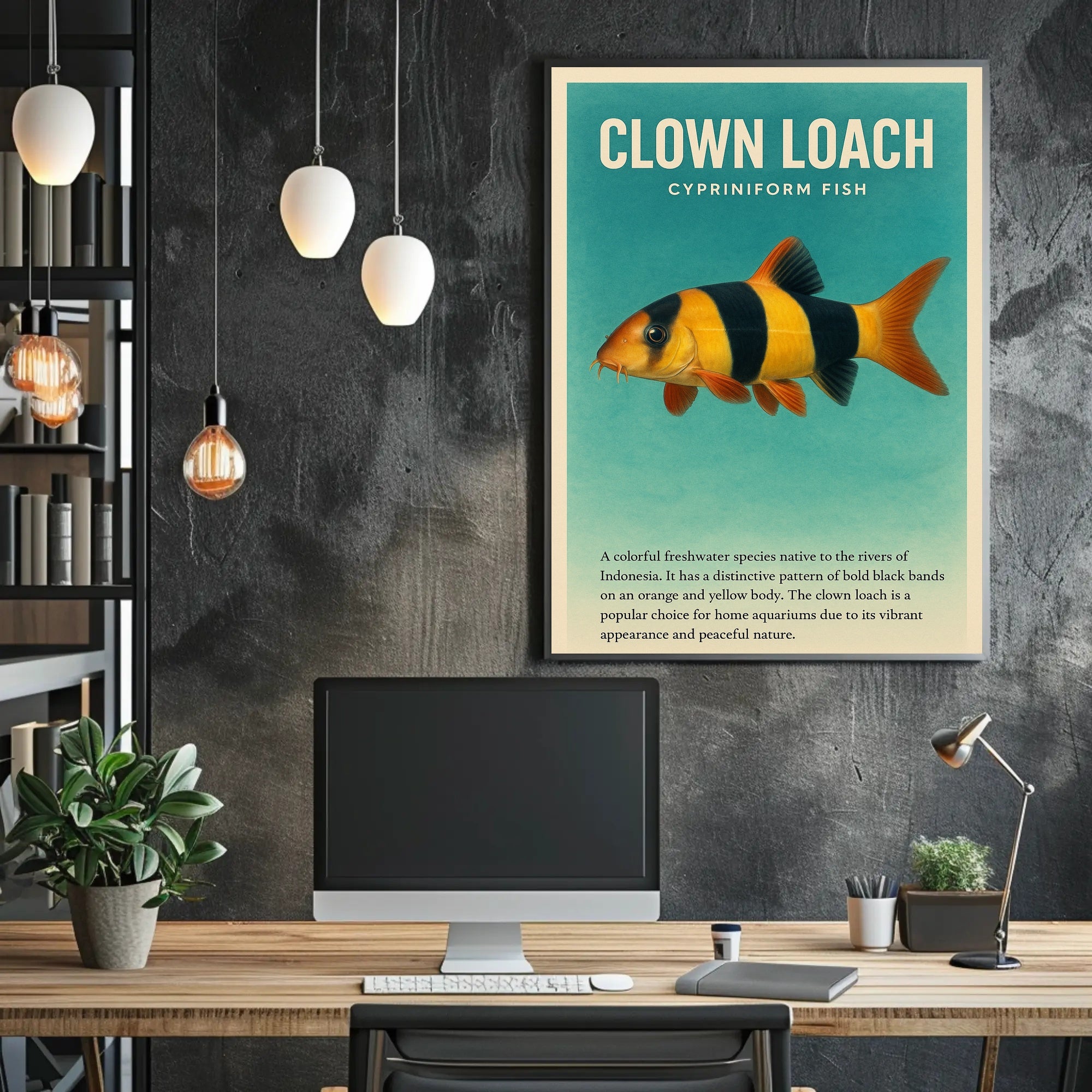Clown Loach Fish Wall Art Print Decor PosterGoat