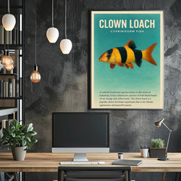 Clown Loach Fish Wall Art Print Decor PosterGoat