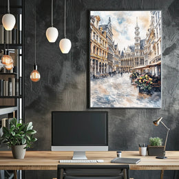 Belgium Brussels Grand Place Street View Poster