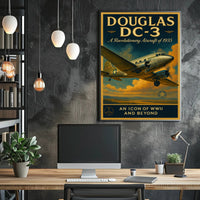 Douglas DC3 Vintage Aviation Poster Print