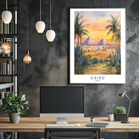 Sunset Over the Pyramids Poster PosterGoat