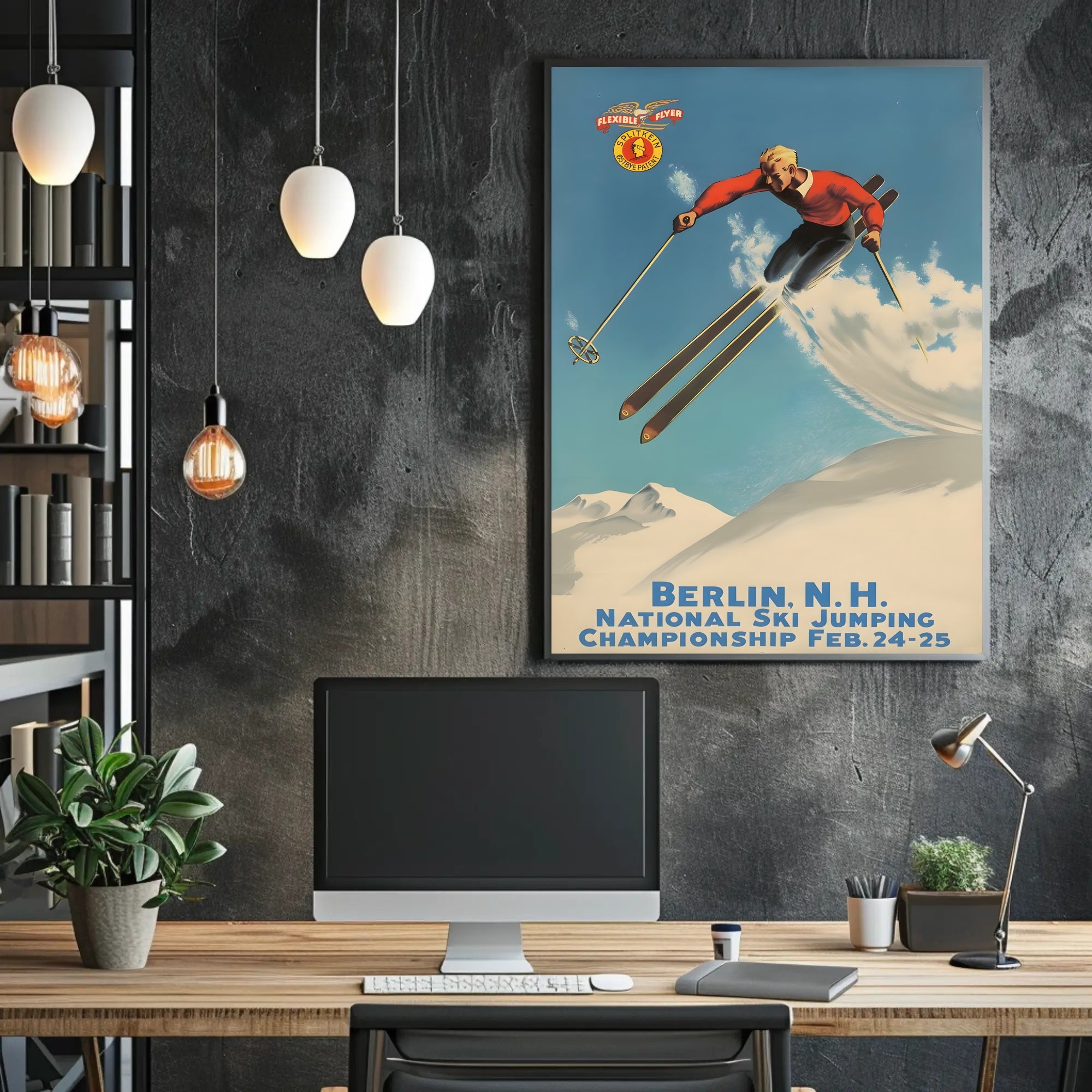 Ski Jumping Championship Vintage Sports Poster PosterGoat
