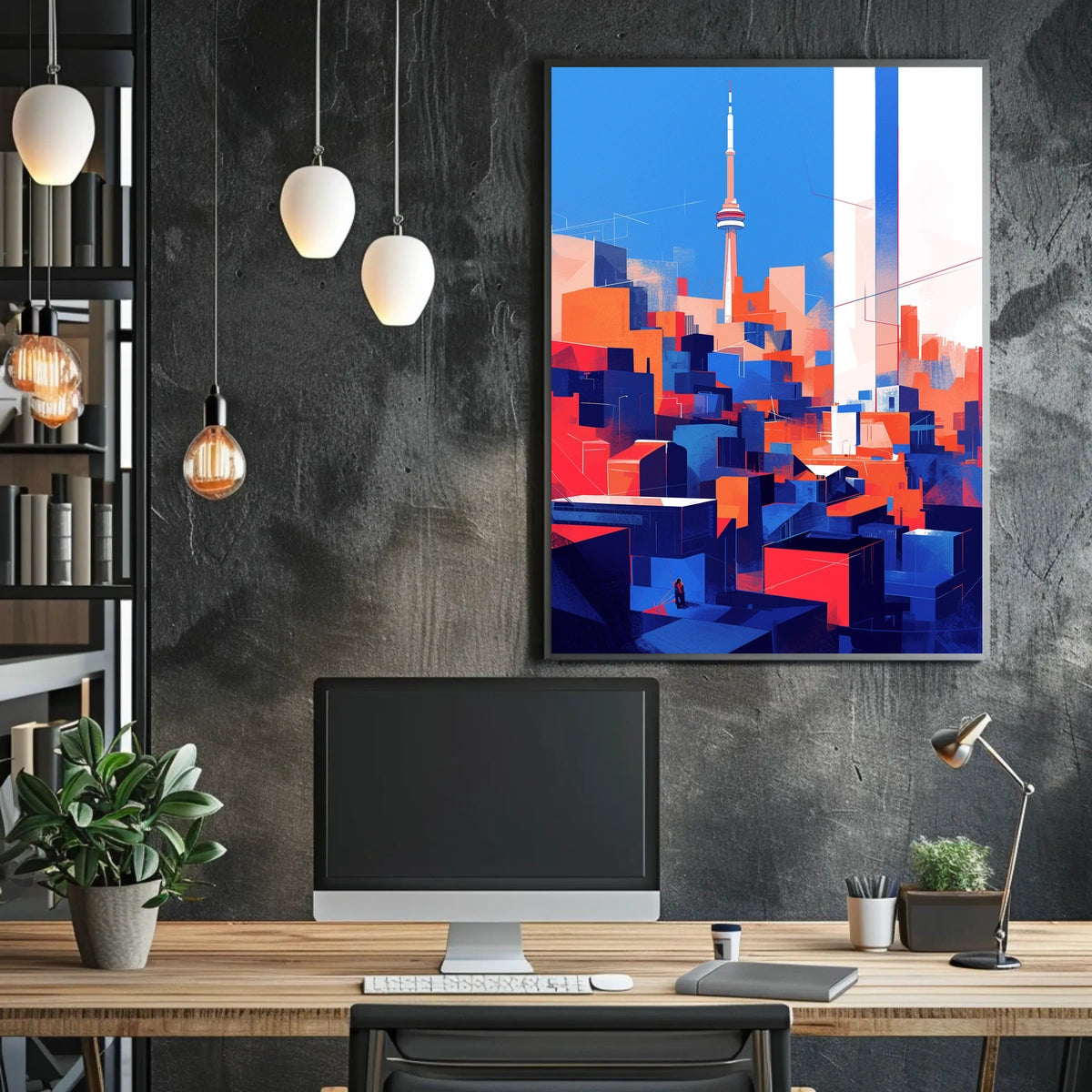 Urban Skyline Abstraction Abstract Poster