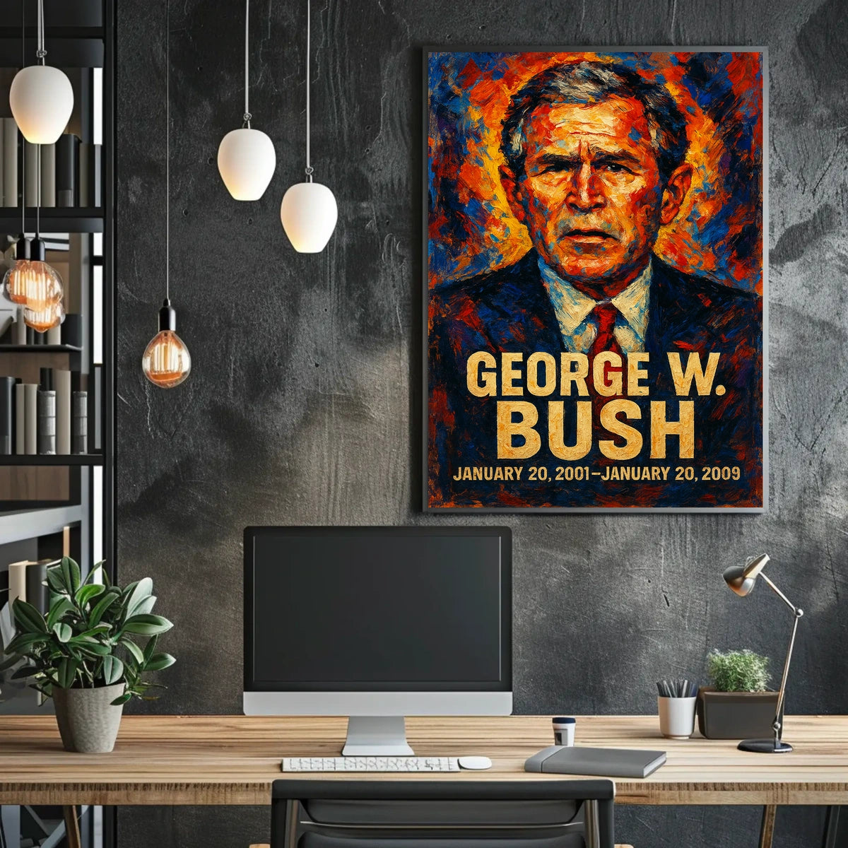 George W. Bush 43rd President of the United States Glitch Hop Art Poster