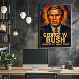 George W. Bush 43rd President of the United States Glitch Hop Art Poster