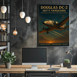 Douglas DC2 Vintage Aviation Poster Print