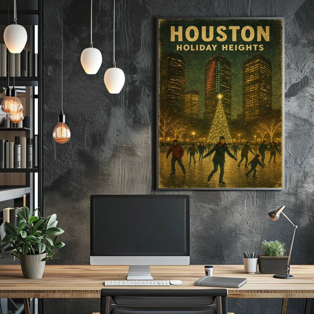Houston Holiday Heights Poster