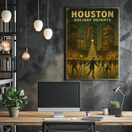 Houston Holiday Heights Poster