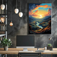Majestic Sunset Valley Poster