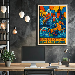 Kansas City City of Fountains Poster