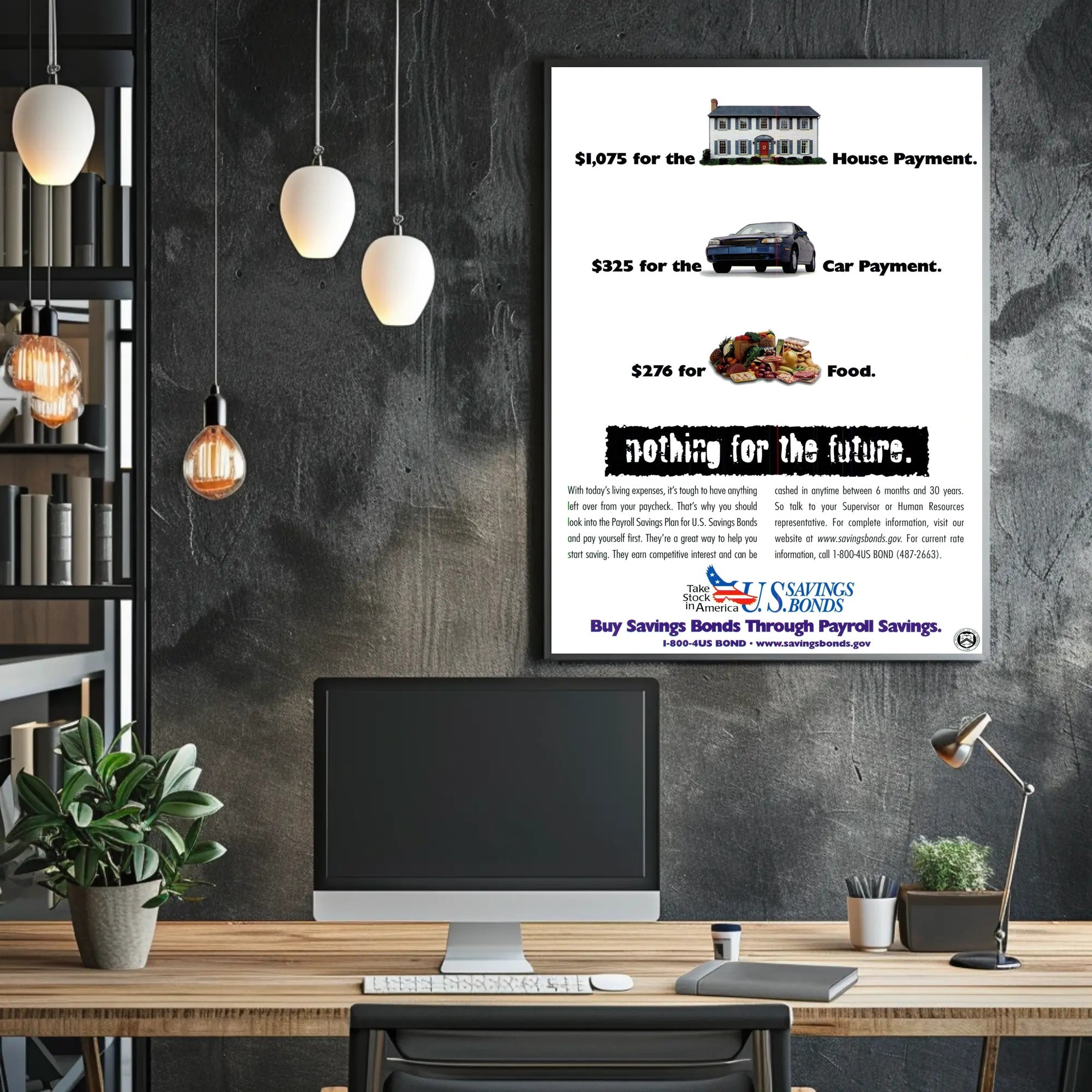 Save for the Future with U.S. Savings Bonds Poster PosterGoat