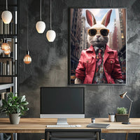 Stylish Rabbit In The City Poster