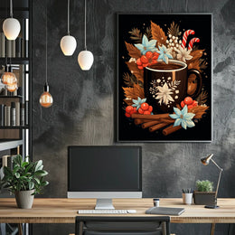 Cozy Holiday Beverage Art Poster - Abstract or Artistic Poster