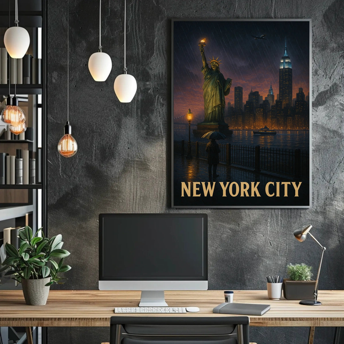 New York City A Rainy Evening Poster
