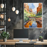 Tranquil Canyon Stream Poster PosterGoat