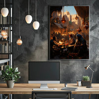 Market Scene In An Ancient City Poster