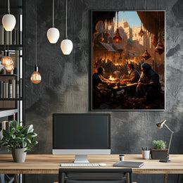 Market Scene In An Ancient City Poster