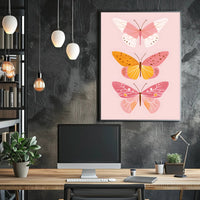 Butterfly Trio Modern Illustration Artistic Poster PosterGoat