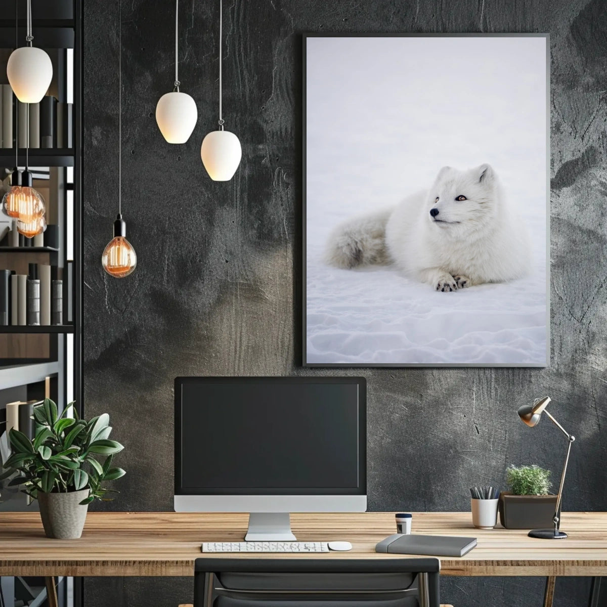 Serene Arctic Fox Tranquility Animal Poster