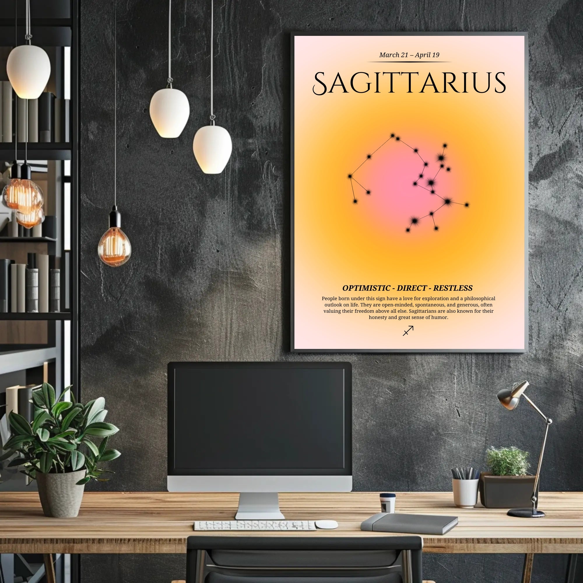 Sagittarius Zodiac Constellation Minimalist Art Print PosterGoat