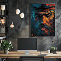 Rugged Cowboy Western Art Poster: Intense Portrait PosterGoat