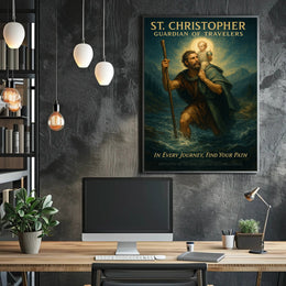 St. Christopher Guardian of Travelers Poster PosterGoat