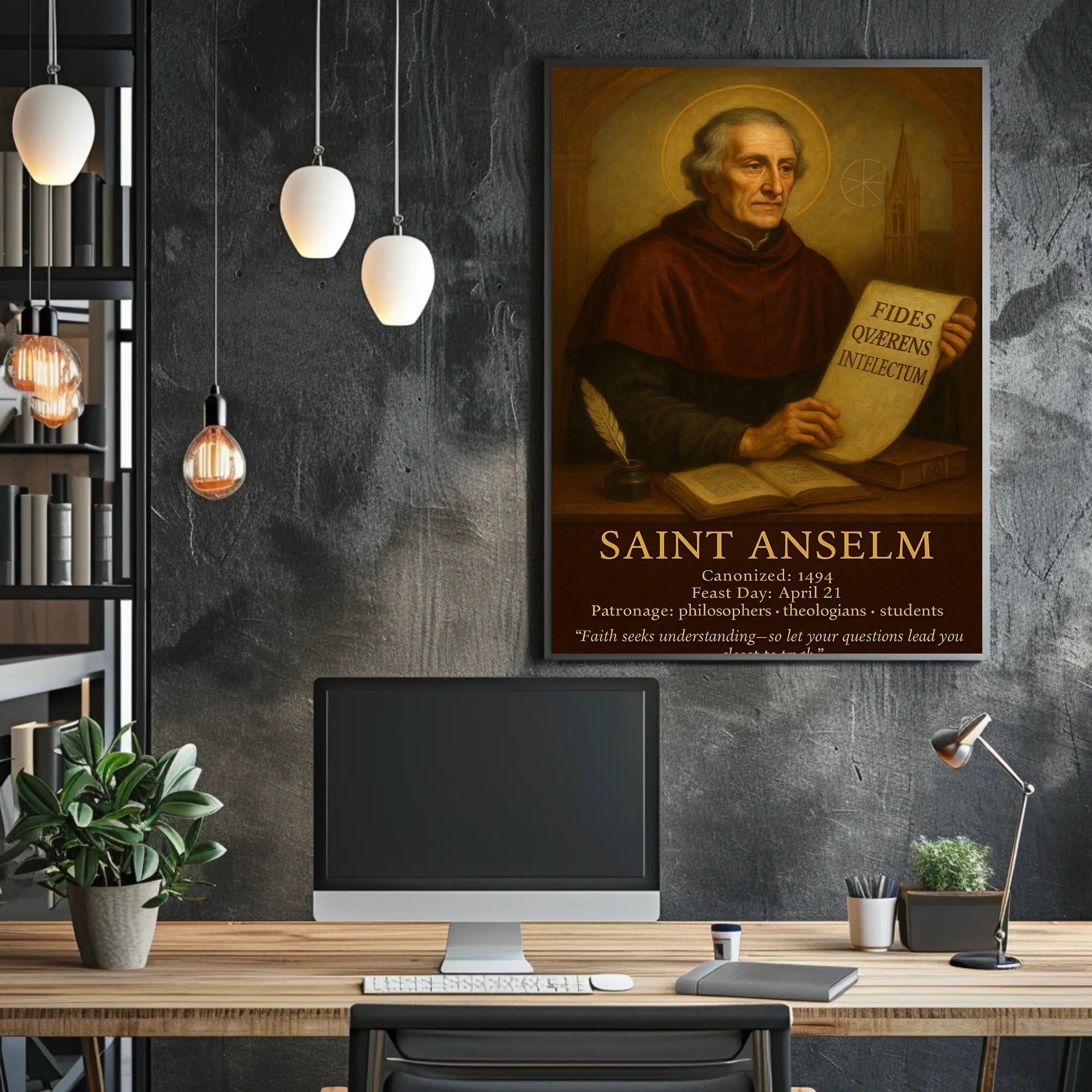 Saint Anselm Vintage Theological Art Cultural or Heritage Poster