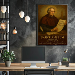 Saint Anselm Vintage Theological Art Cultural or Heritage Poster