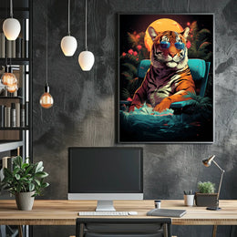 Cool Tiger in Sunglasses: Artistic Animal Poster