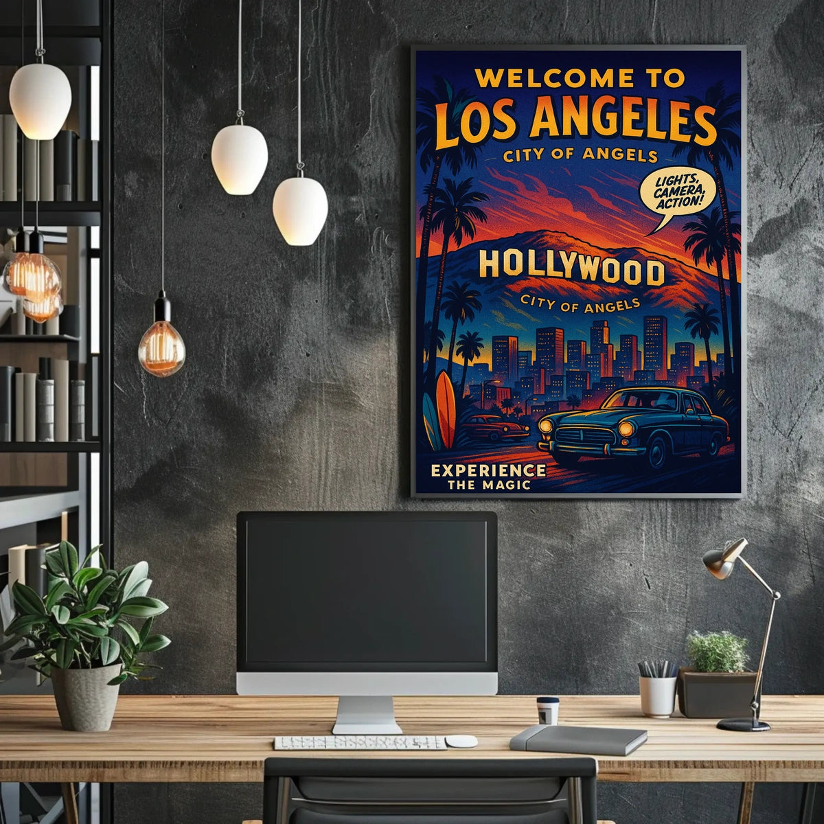 Los Angeles Retro Hollywood Travel Poster Art
