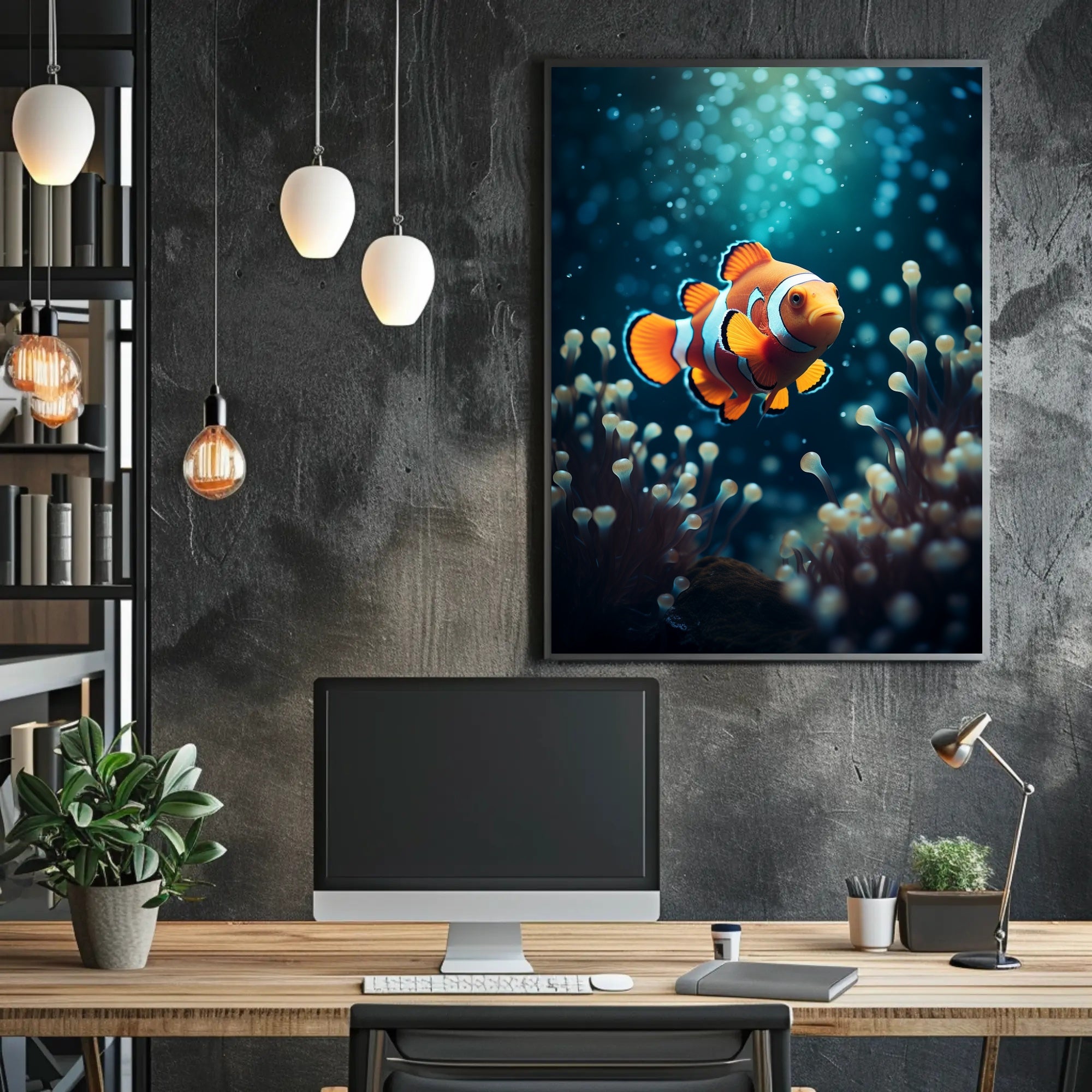 Clownfish In The Deep Poster PosterGoat