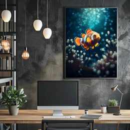 Clownfish In The Deep Poster PosterGoat