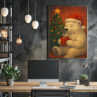 Cozy Christmas Bear Poster