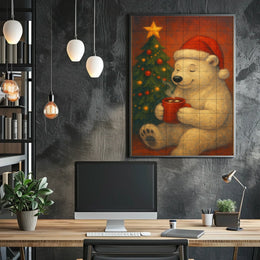 Cozy Christmas Bear Poster