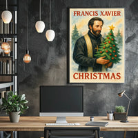 Francis Xavier's Festive Scene with Evergreen Trees - Historical or Presidential Poster